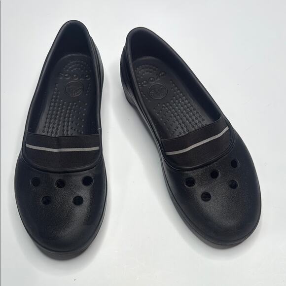 CROCS Shoes - Crocs Juneau Black Loafer Lightweight Comfort Shoes Croclite S-305 Sz 10